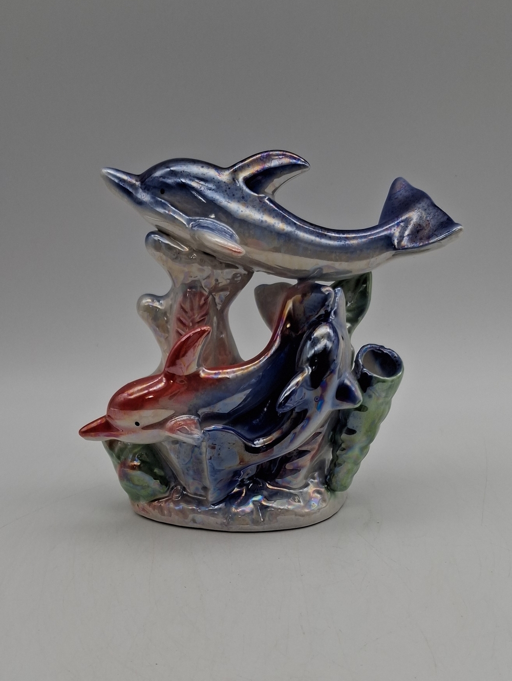Ceramic Dolphin Figurine - Multicolor Decorative